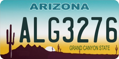 AZ license plate ALG3276