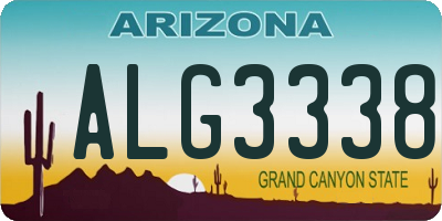 AZ license plate ALG3338