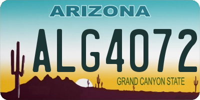 AZ license plate ALG4072