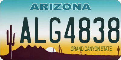 AZ license plate ALG4838