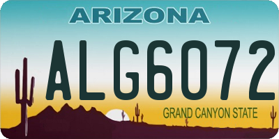 AZ license plate ALG6072