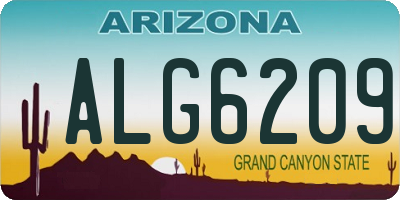 AZ license plate ALG6209