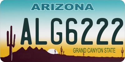 AZ license plate ALG6222