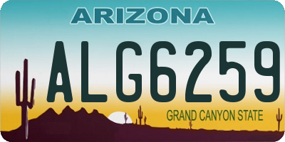 AZ license plate ALG6259