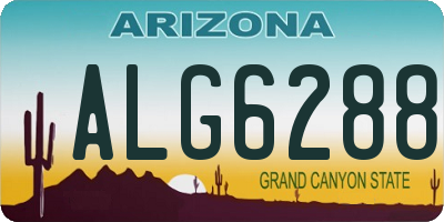 AZ license plate ALG6288