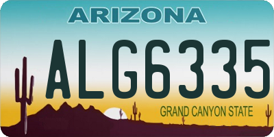 AZ license plate ALG6335