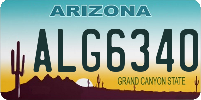 AZ license plate ALG6340