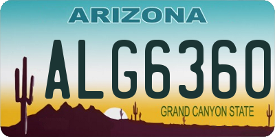 AZ license plate ALG6360