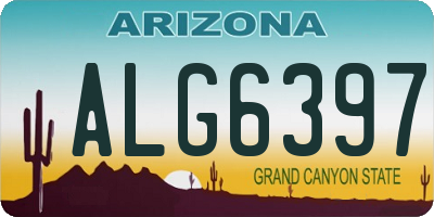 AZ license plate ALG6397