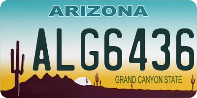 AZ license plate ALG6436