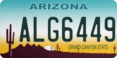AZ license plate ALG6449