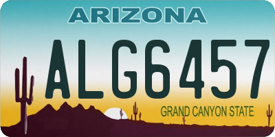 AZ license plate ALG6457
