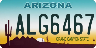 AZ license plate ALG6467