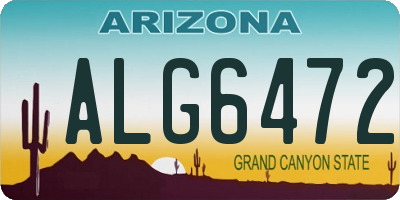 AZ license plate ALG6472