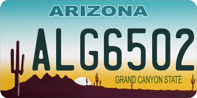 AZ license plate ALG6502