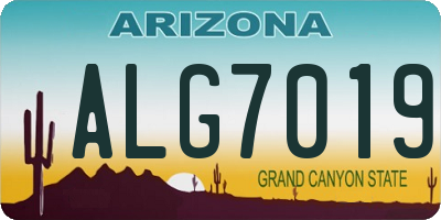 AZ license plate ALG7019