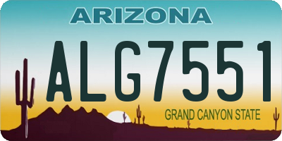 AZ license plate ALG7551