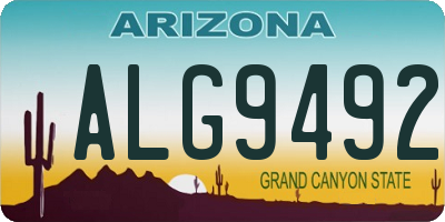 AZ license plate ALG9492