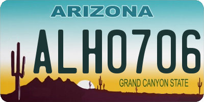 AZ license plate ALH0706