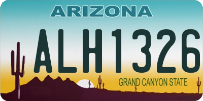 AZ license plate ALH1326