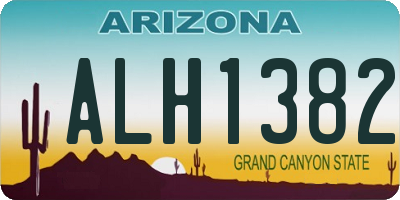 AZ license plate ALH1382