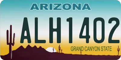 AZ license plate ALH1402
