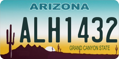 AZ license plate ALH1432