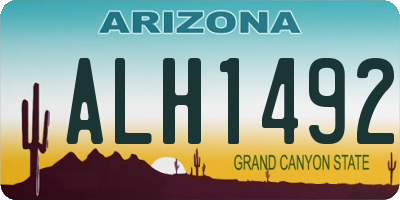 AZ license plate ALH1492