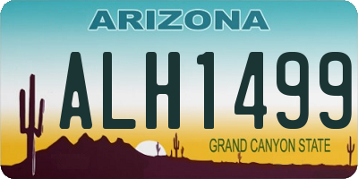 AZ license plate ALH1499