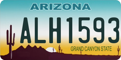 AZ license plate ALH1593