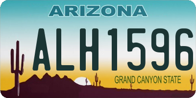 AZ license plate ALH1596