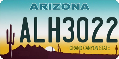 AZ license plate ALH3022