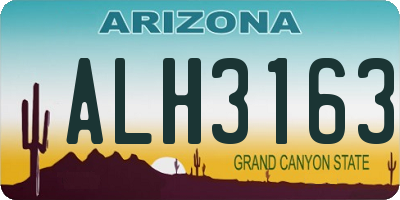 AZ license plate ALH3163