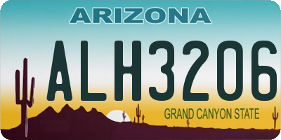 AZ license plate ALH3206