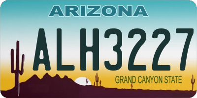 AZ license plate ALH3227