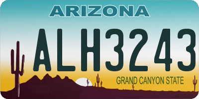 AZ license plate ALH3243