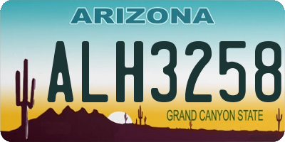 AZ license plate ALH3258