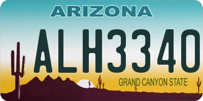 AZ license plate ALH3340