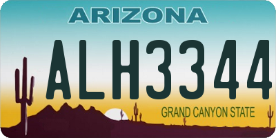 AZ license plate ALH3344
