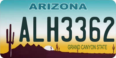 AZ license plate ALH3362