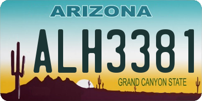 AZ license plate ALH3381