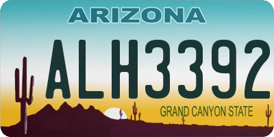 AZ license plate ALH3392
