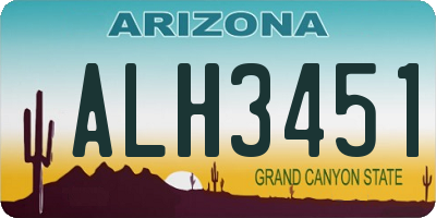 AZ license plate ALH3451