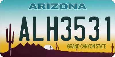 AZ license plate ALH3531