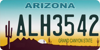 AZ license plate ALH3542