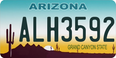 AZ license plate ALH3592
