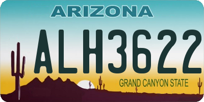 AZ license plate ALH3622