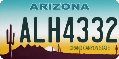 AZ license plate ALH4332