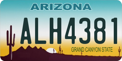 AZ license plate ALH4381
