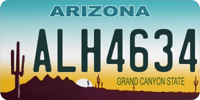 AZ license plate ALH4634